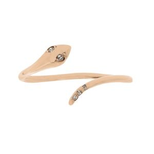 Handmade 14K Rose Gold Diamond Snake Band Ring